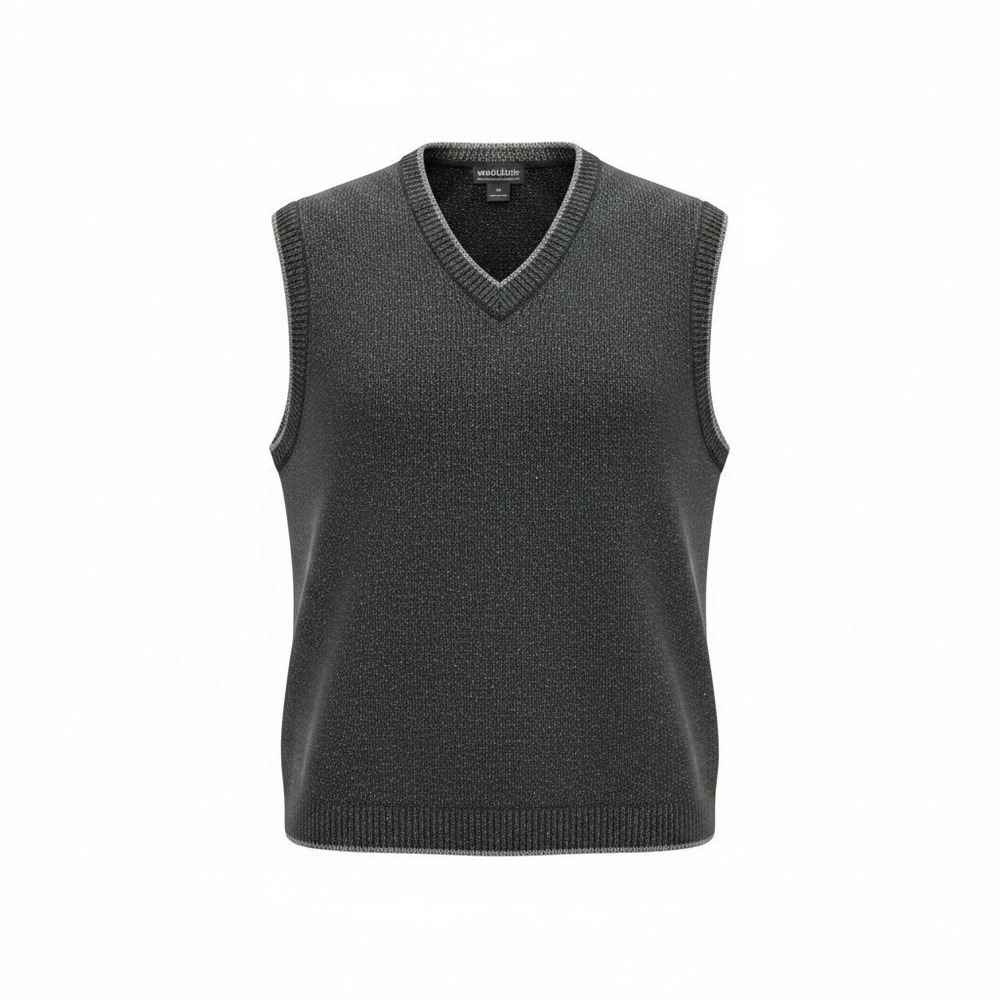 Woolrich 9334 Mens Wool Sweater Vest Gray Size XL V-Neck Onyx Heather Gray - Picture 4 of 8
